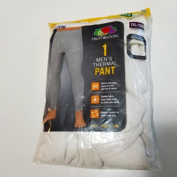 Fruit of the Loom Thermal Pant Bottoms Men's 2XL NEW - Picture 1 of 5